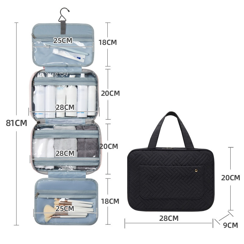 Folding makeup storage bag