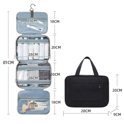 Folding makeup storage bag