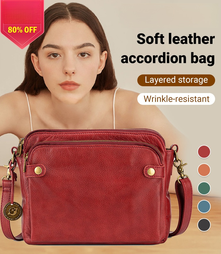 Three Layer Leather Crossbody Shoulde