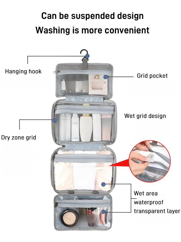 Folding makeup storage bag