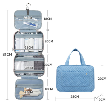 Folding makeup storage bag