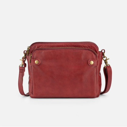 Three Layer Leather Crossbody Shoulde