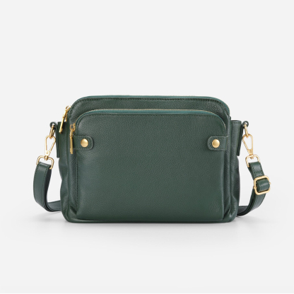 Three Layer Leather Crossbody Shoulde