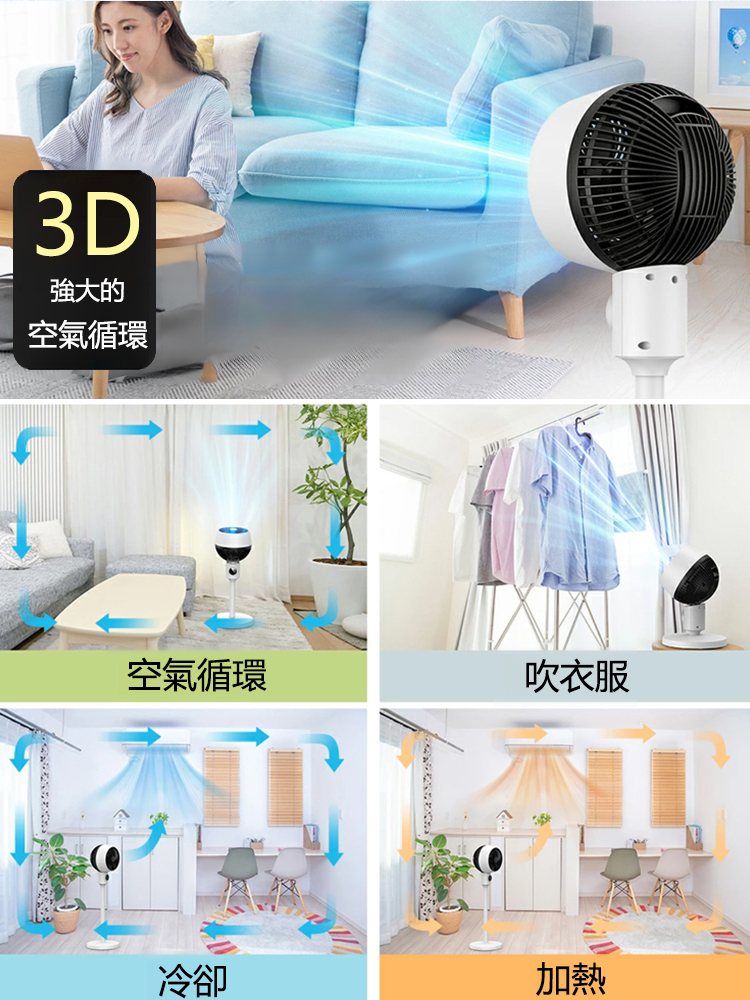 超靜音落地節能循環扇