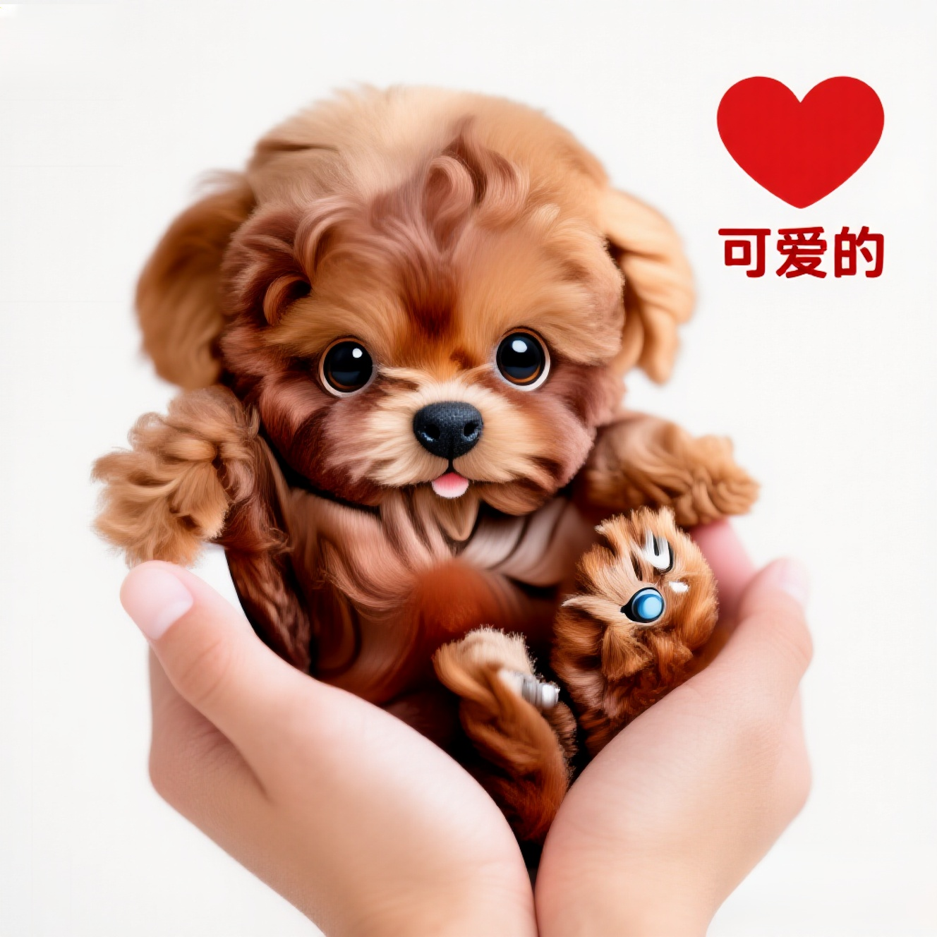 jimeng-2025-06-26-804-像小泰迪一样的机器人毛绒小狗，和真正的小狗的相似度达到99.9%.png