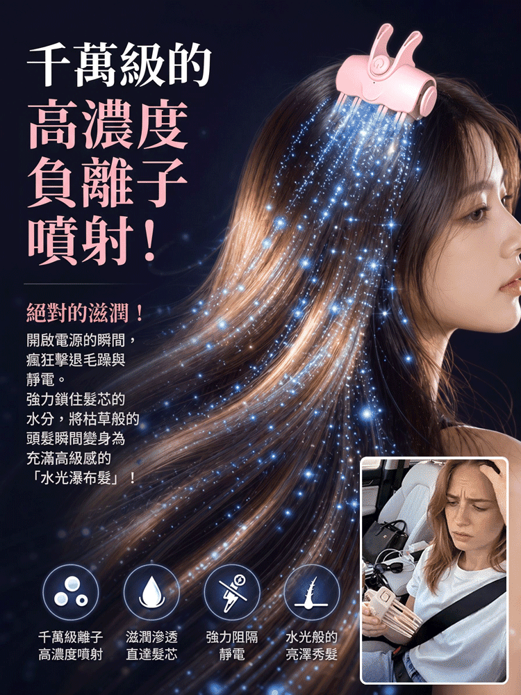 3D高顱頂蓬鬆電熱梳