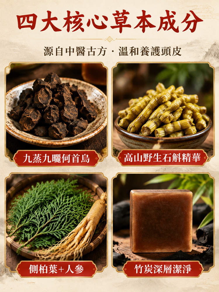 【洗出豐盈烏發】本草石斛首烏養髮皂