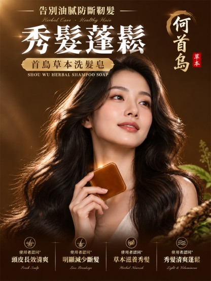 【烏黑亮麗洗回來】首烏草本天然萃取洗頭皂