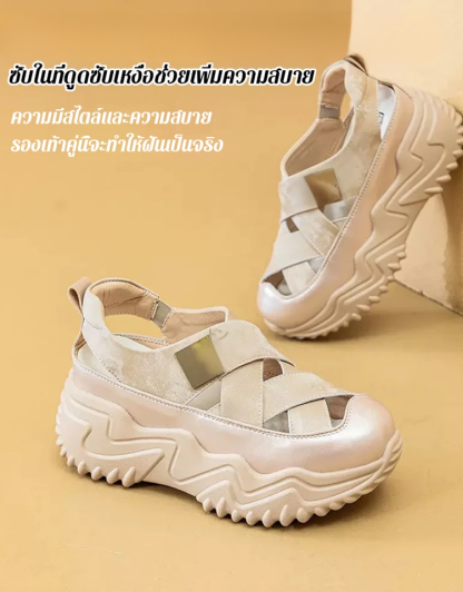 รองเท้าผู้หญิงแบบปิดหัว พื้นหนา แมตช์ง่าย