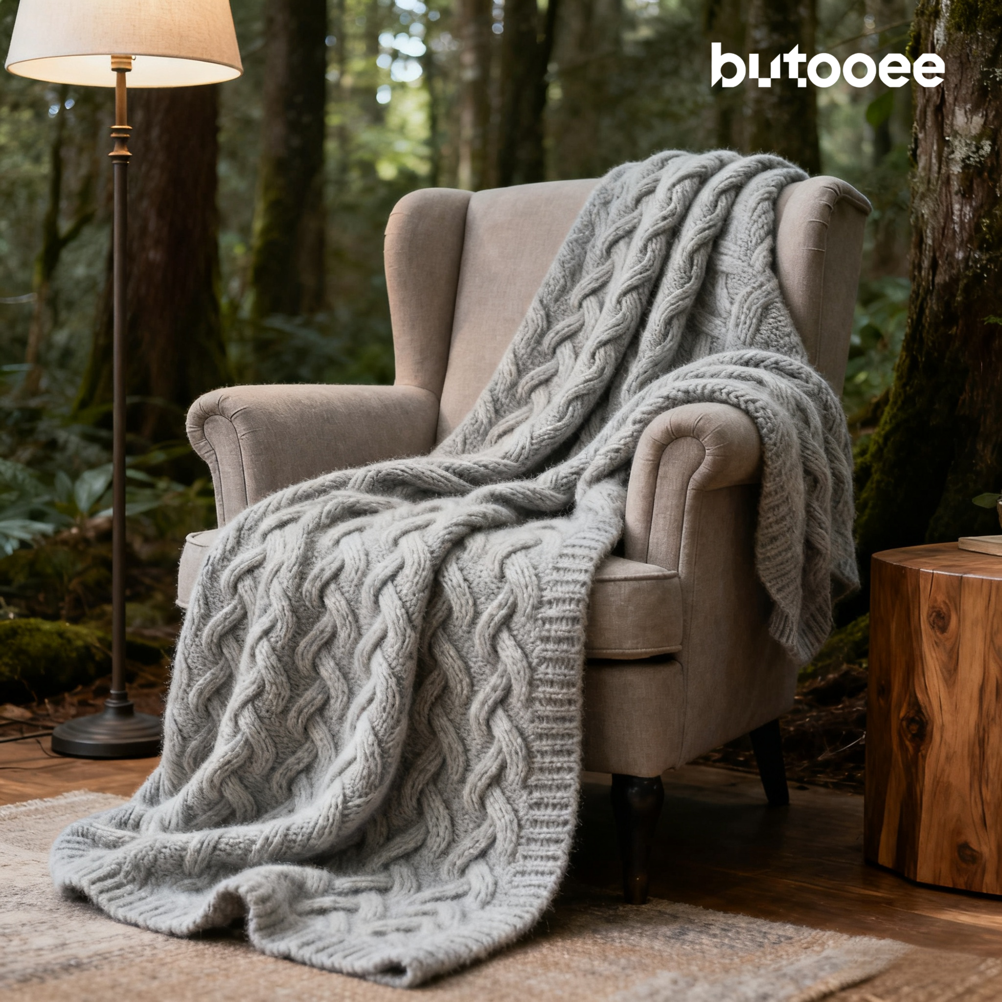  ผ้าห่มถักขนหนูแสนอบอุ่น 