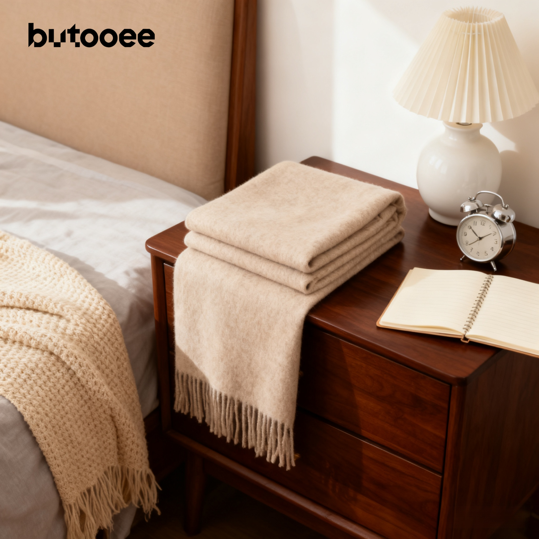 ผ้าพันคอถักไหมพรมเนื้อนุ่ม