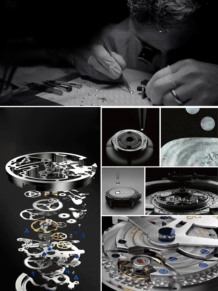 [นาฬิกาจักรกลกันน้ำอัตโนมัติเต็มรูปแบบ] นาฬิกาผู้ชายธุรกิจควอตซ์