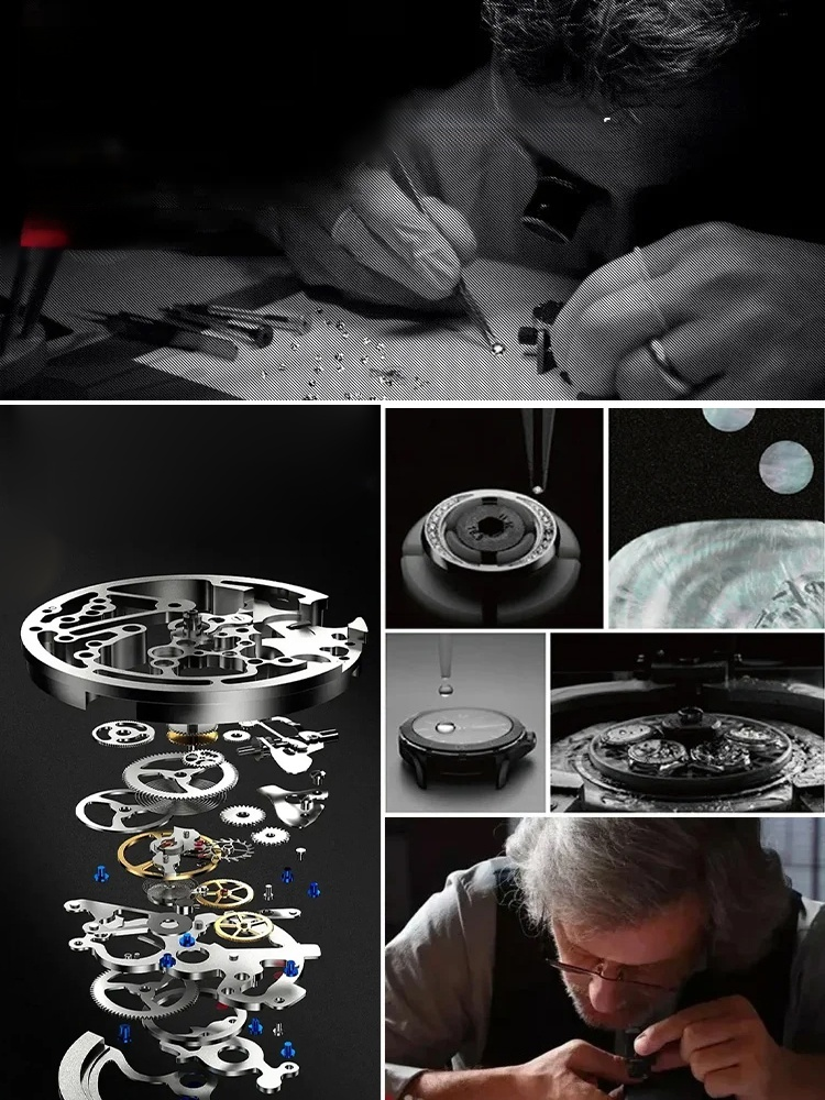 [นาฬิกาจักรกลกันน้ำอัตโนมัติเต็มรูปแบบ] นาฬิกาผู้ชายธุรกิจควอตซ์