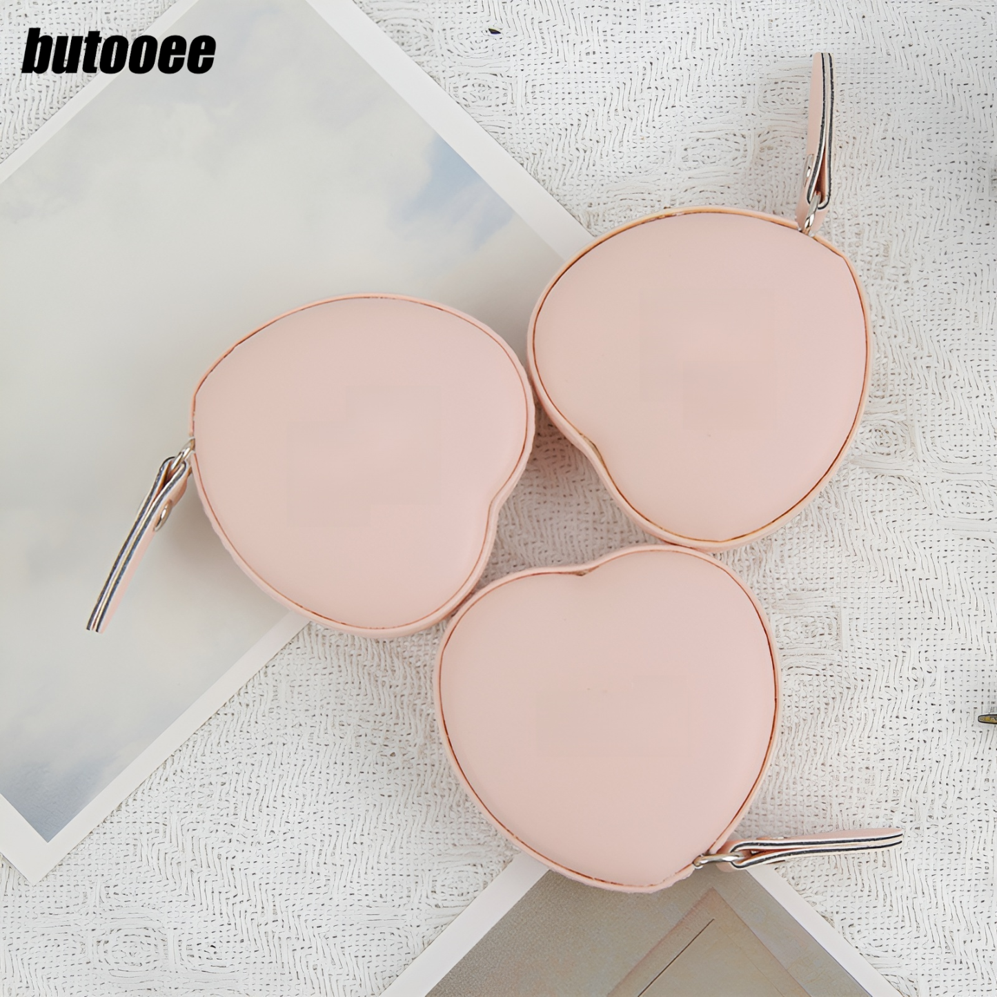 ตลับเมตรหนังมินิรูปหัวใจสีชมพู ตลับเมตรหนังนิ่มสั่งทำพิเศษ (10 ชิ้น)