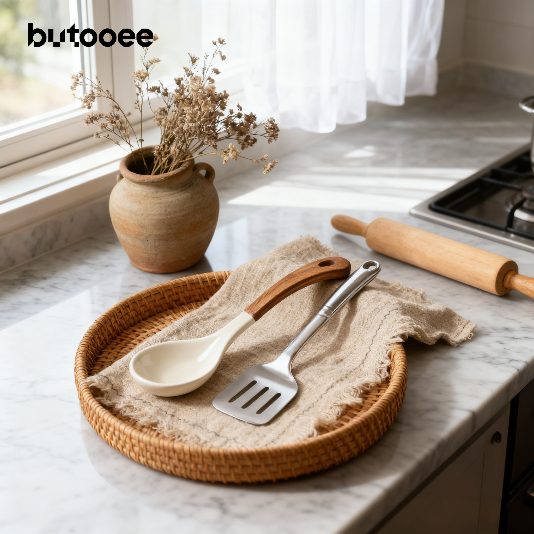 ช้อนเซรามิกสำหรับตกแต่งโต๊ะอาหาร