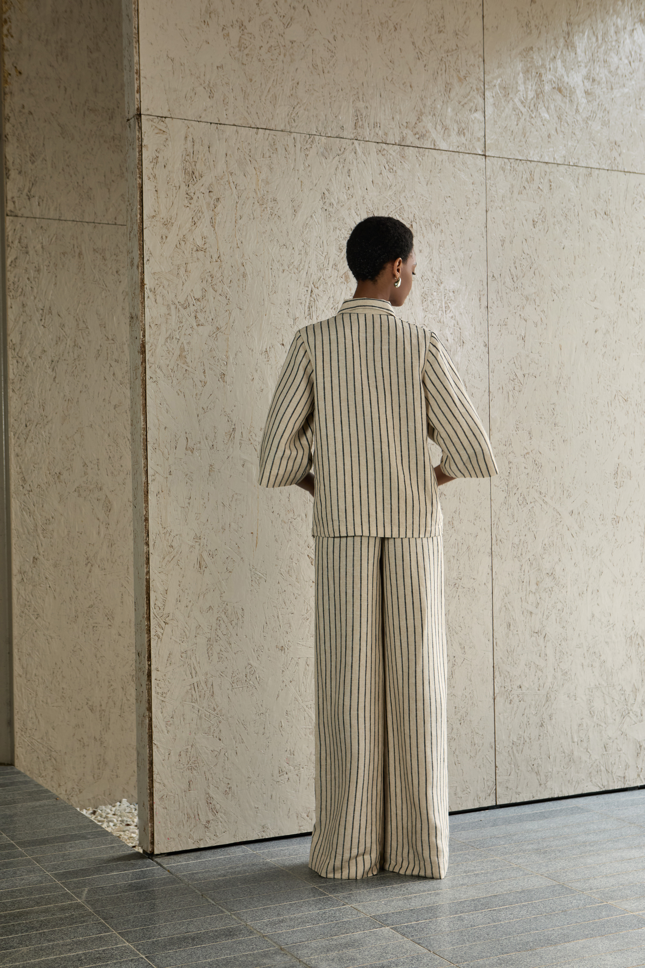 Cassie Pants - Oatmeal Stripe