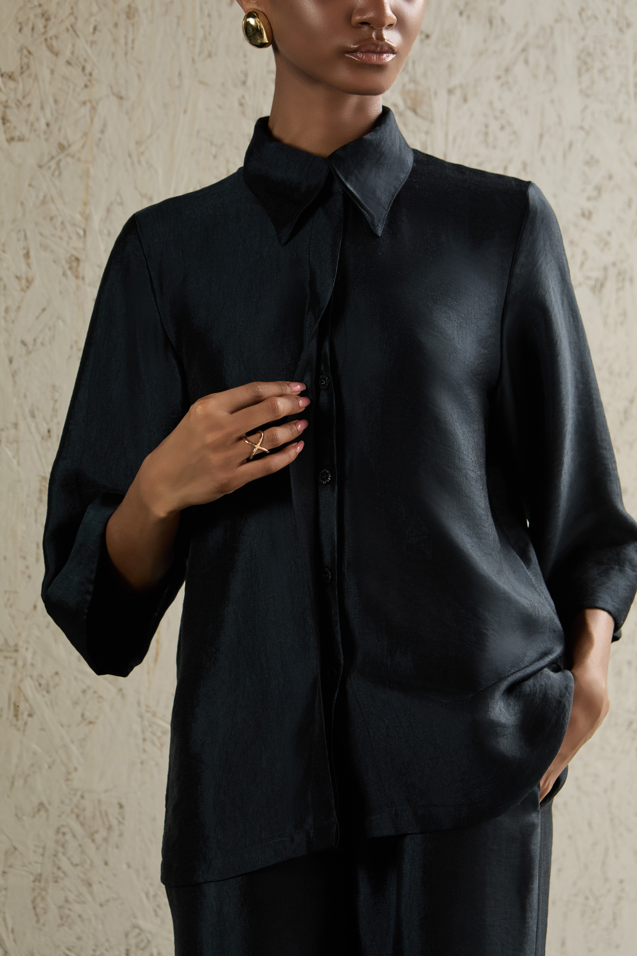 Sandra Shirt - Blue Black