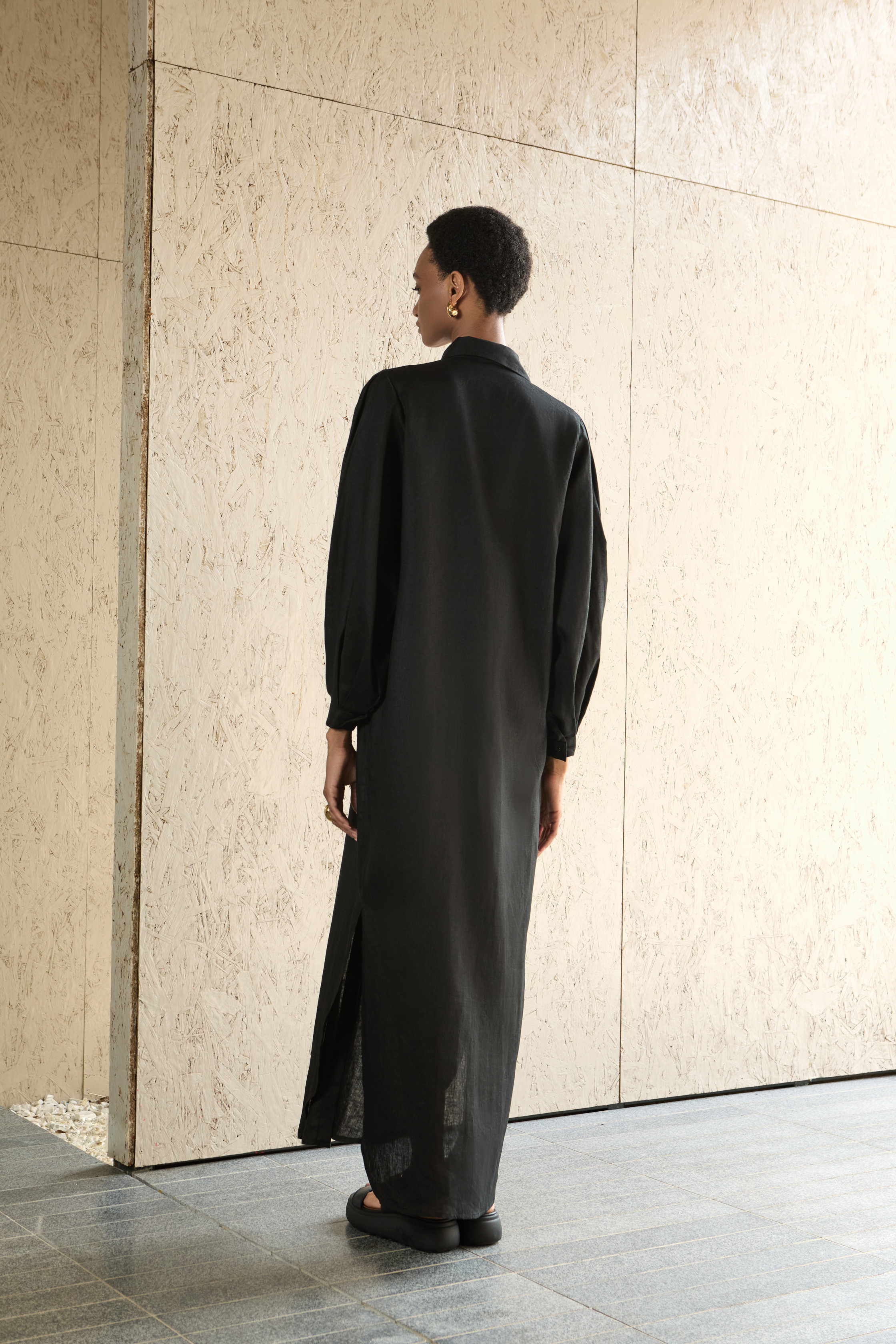 Cara Shirt Dress - Black