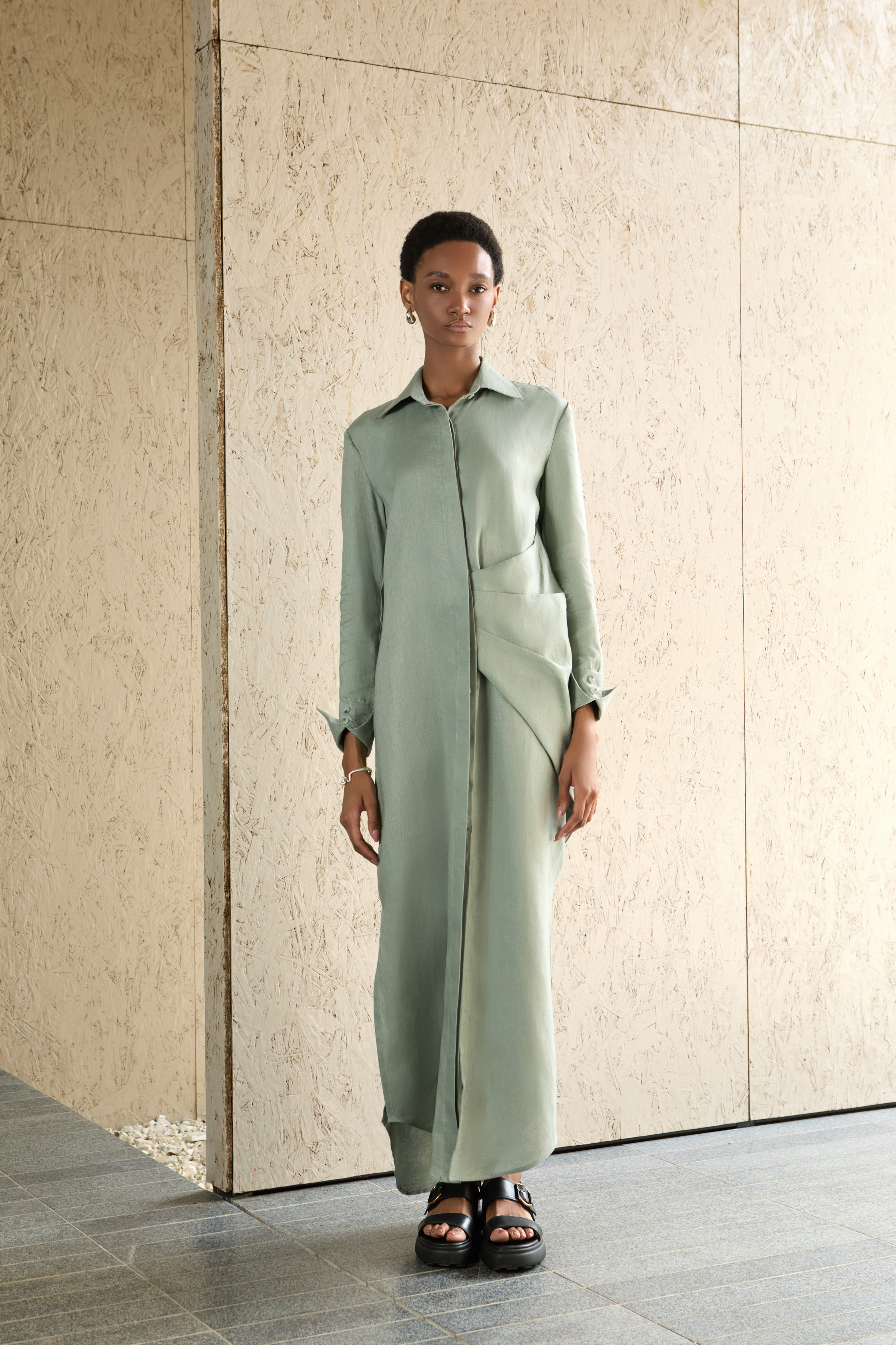 Terra Shirt Dress - Dusty Sage