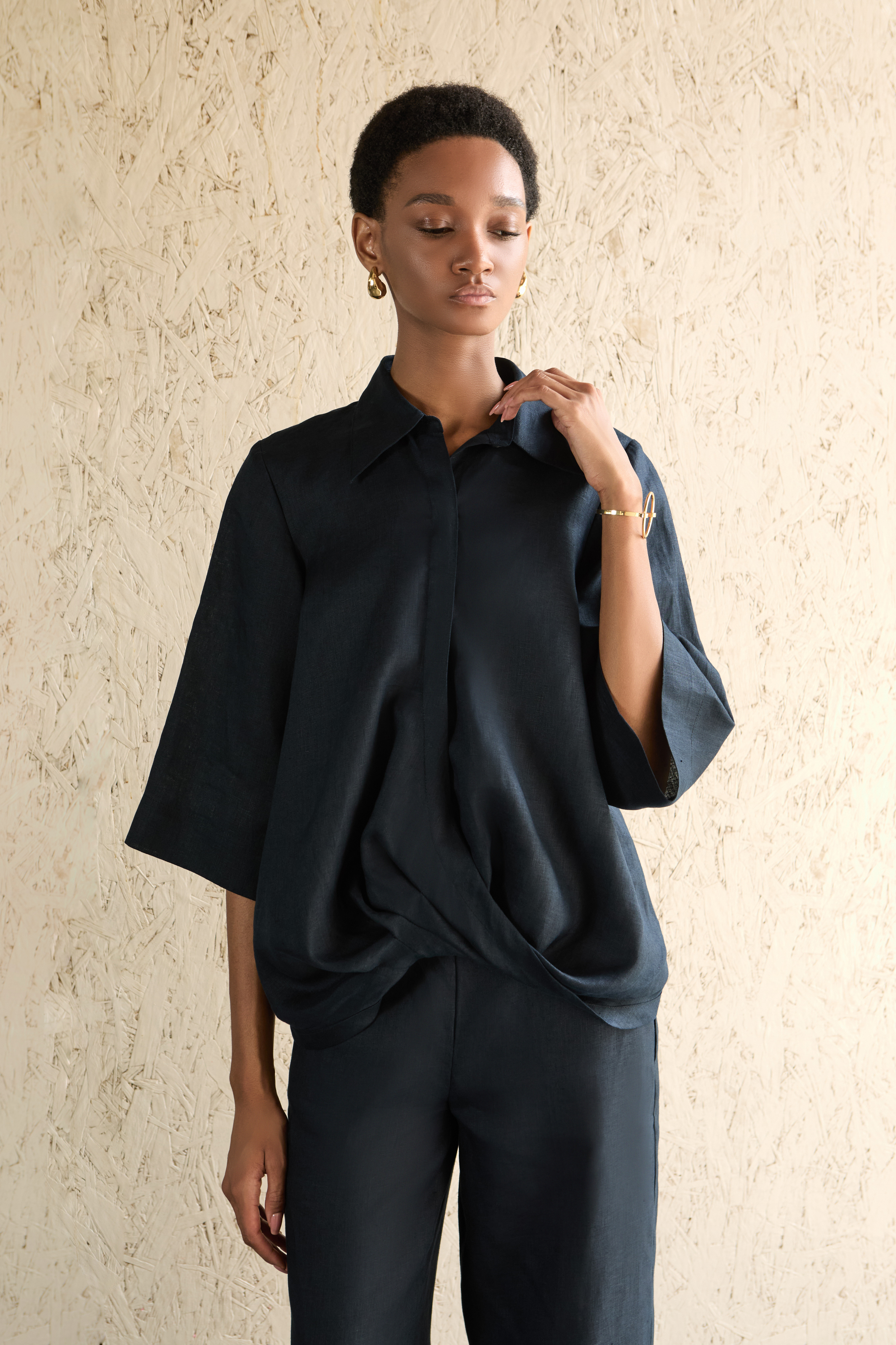 Cassie Shirt - Blue Black