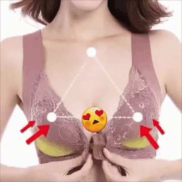 여성 레이스 노라인 프론트 브라
