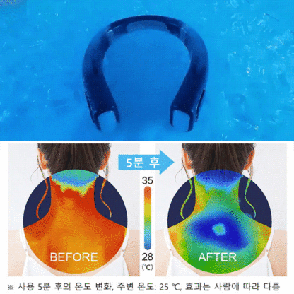 아이스 쿨링 휴대용 목 선풍기
