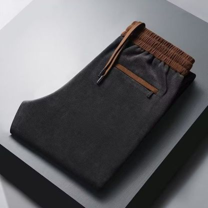 가을 겨울 남성용 스판 캐주얼 방한 스트레이트 팬츠