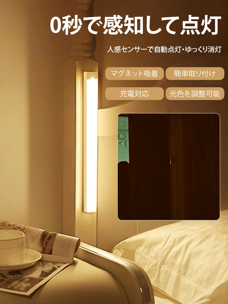 【兵庫県神戸市で生産】マグネット吸着人感センサーライト