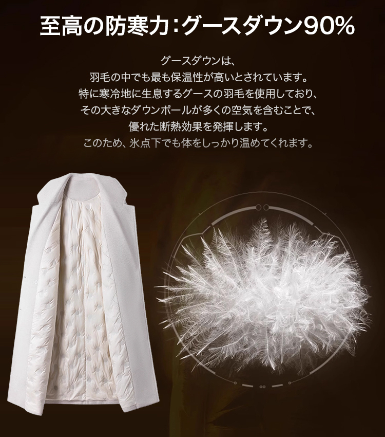 【最も買う価値のあるコート】着瘦せ効果のあるダウンインナー付きウールコート