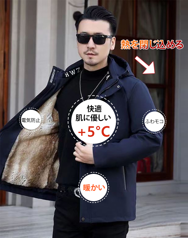 「マイナス30℃防寒対策」メンズファーパーカー