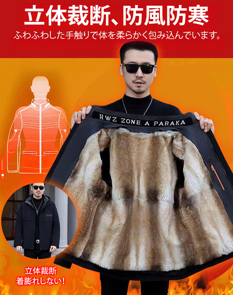 「マイナス30℃防寒対策」メンズファーパーカー