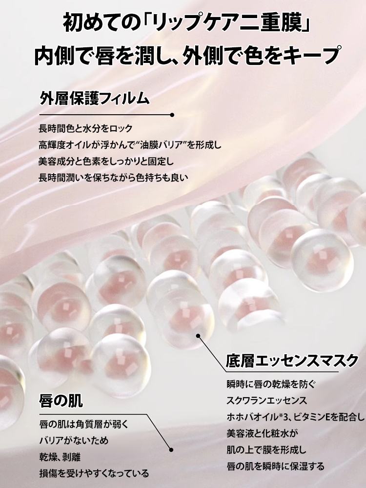 【純植物成分、28日で唇の炎症が消えます】ミラー付き温感変色リップスティック