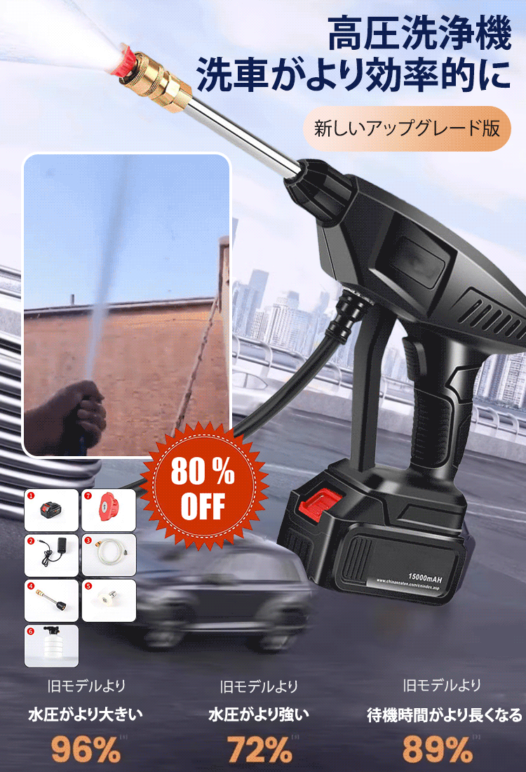 【2024年最新型】ハンディ高圧洗浄機