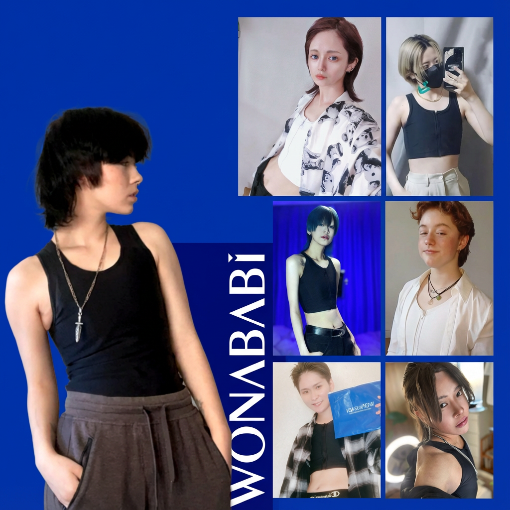 [Wonababi] ナベシャツ ロング丈 両側隠しファスナー付き 通気メッシュ素材  ストレッチ感