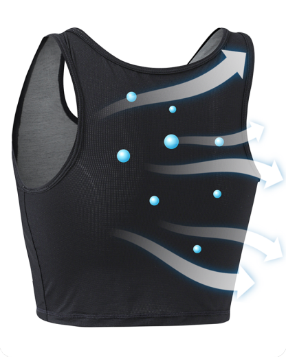 Wonababiナベシャツ メッシュ通気性素材（黒、ファスナー無し）