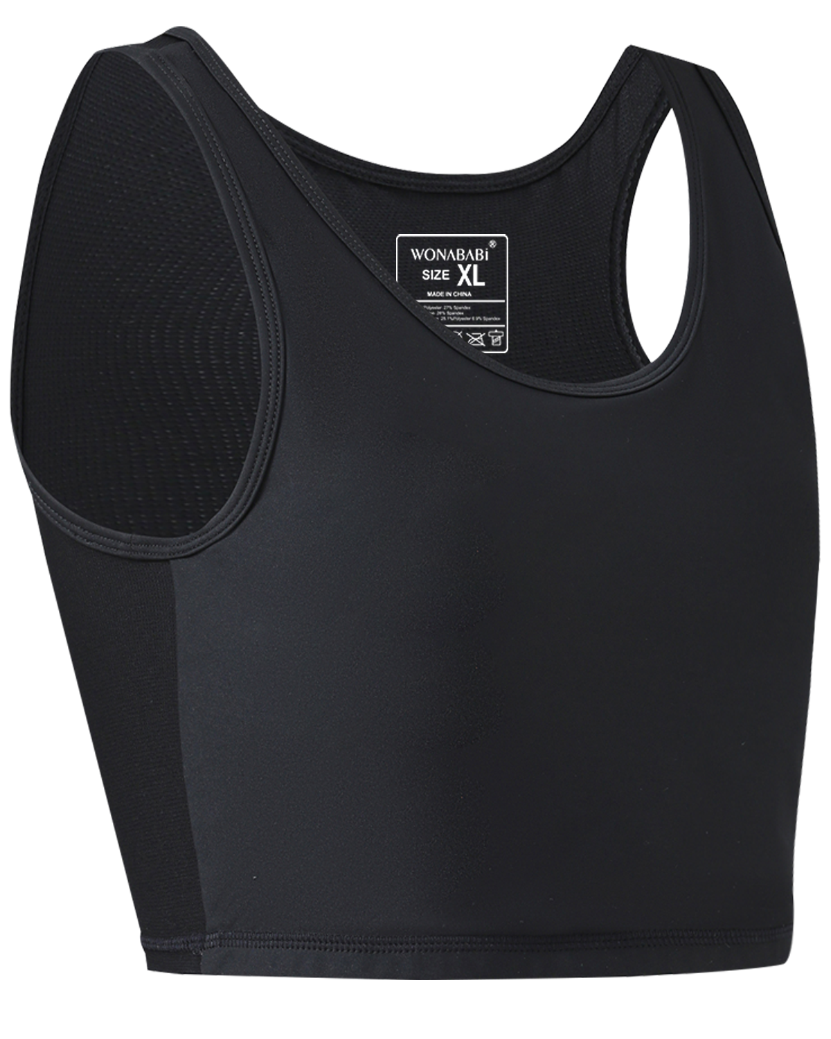 Wonababiナベシャツ メッシュ通気性素材（黒、ファスナー無し）