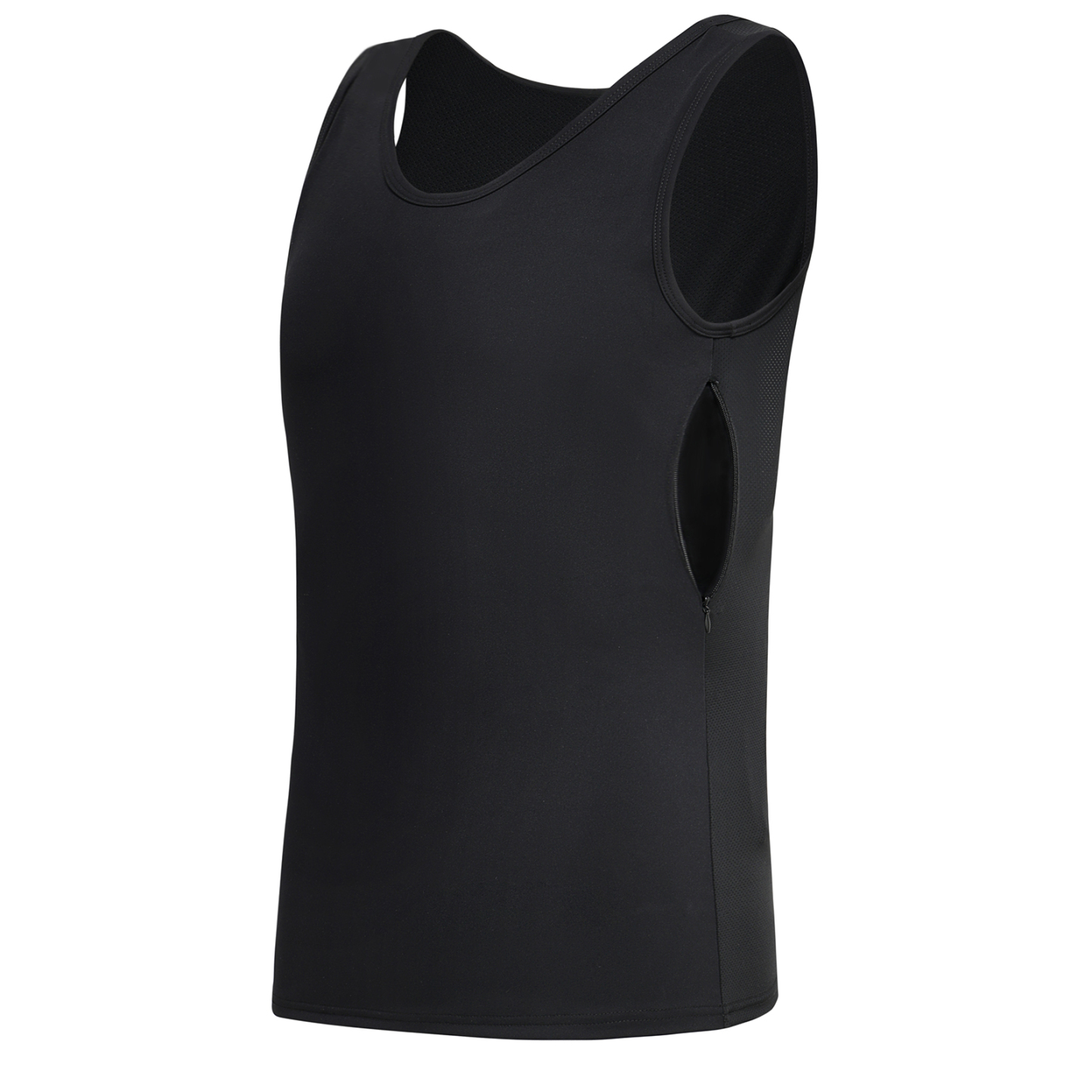 [Wonababi] ナベシャツ ロング丈 両側隠しファスナー付き 通気メッシュ素材  ストレッチ感