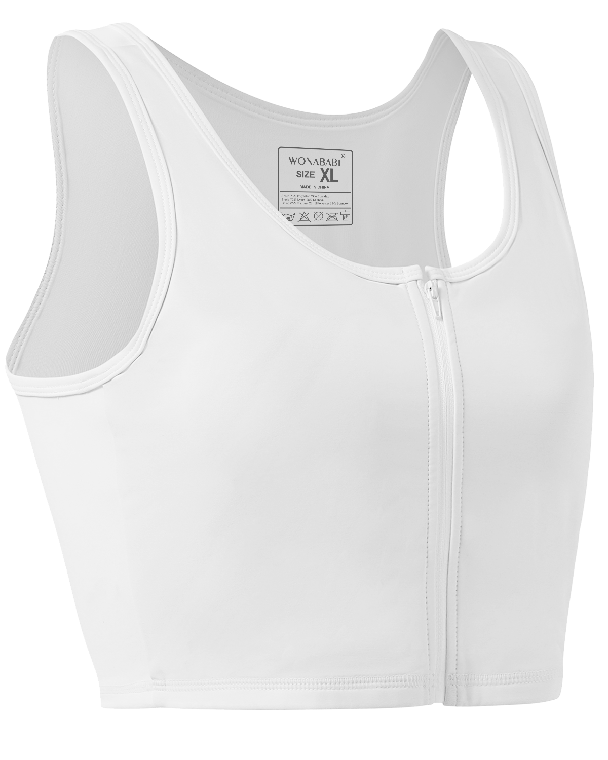 Wonababiナベシャツ 竹繊維素材（白、ファスナー付き）