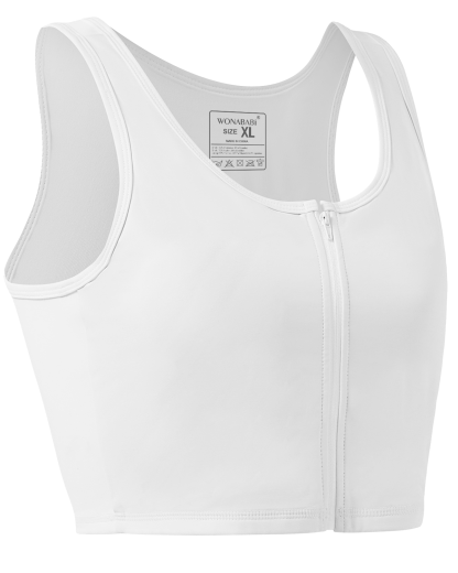 Wonababiナベシャツ 竹繊維素材（白、ファスナー付き）