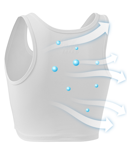 Wonababiナベシャツ 竹繊維素材（白、ファスナー付き）