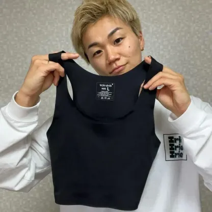 Wonababiナベシャツ メッシュ通気性素材（黒、ファスナー無し）