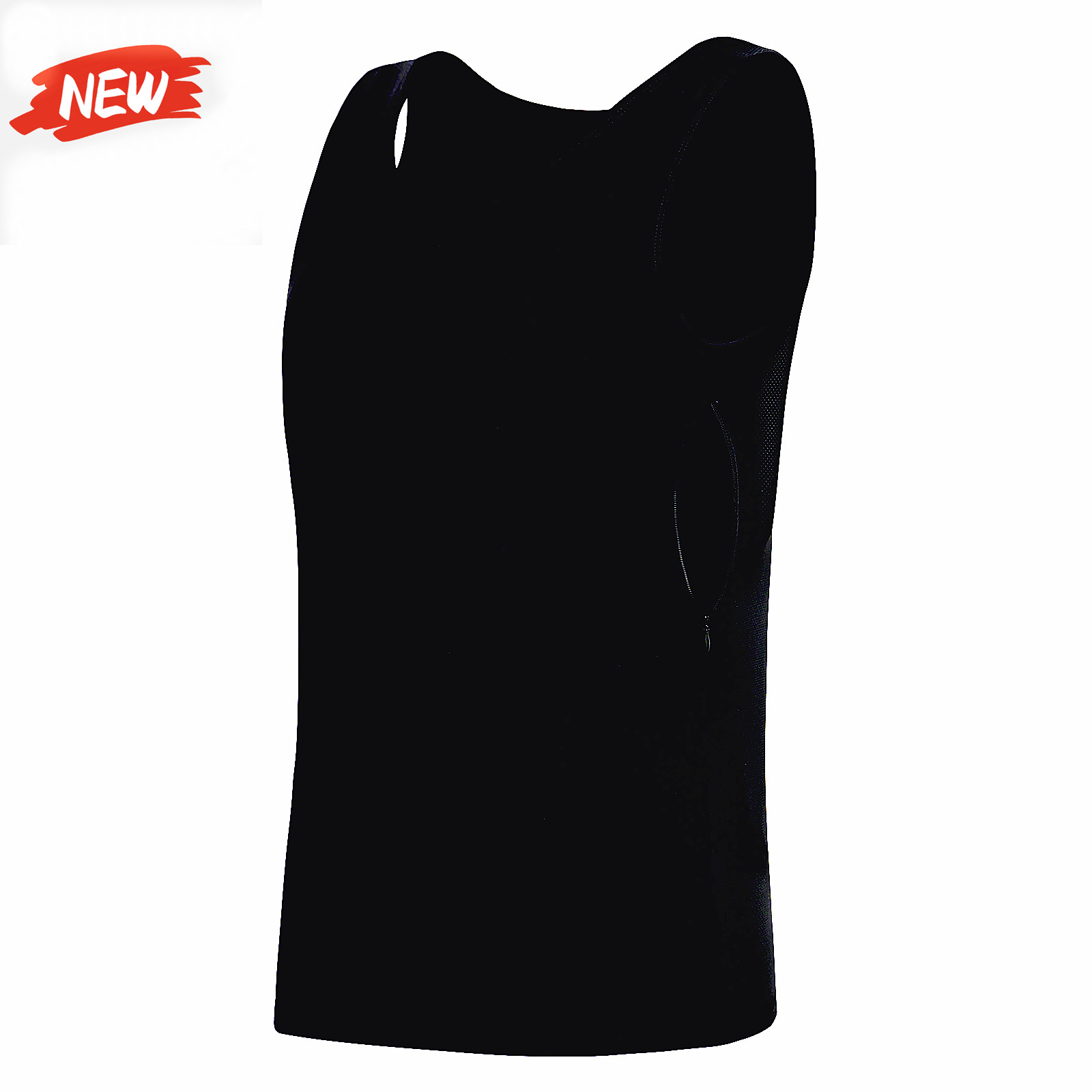 [Wonababi] ナベシャツ ロング丈 両側隠しファスナー付き 通気メッシュ素材  ストレッチ感