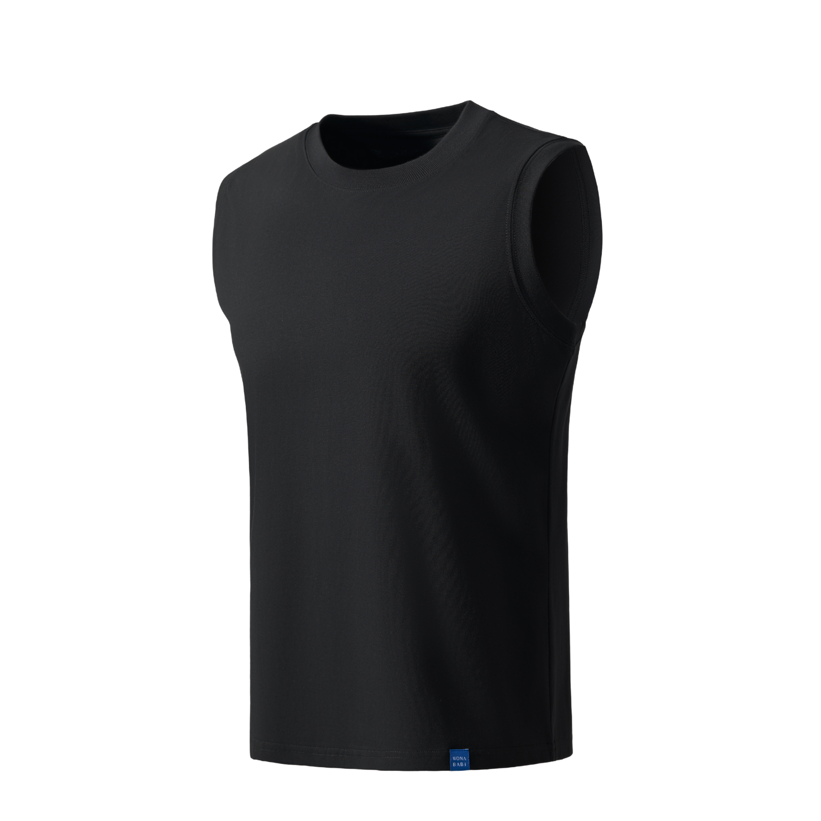 インナーが見えない ノースリーブ タンクトップ Tシャツ ゆったりフィット ボディライン出にくい クルーネック トップス 小さめネックライン＆アームホール カッコよい