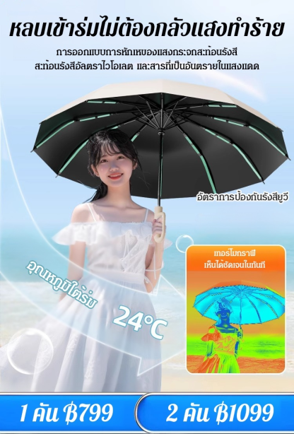 ร่มพับเปิดอัตโนมัติแบบพกพาอเนกประสงค์