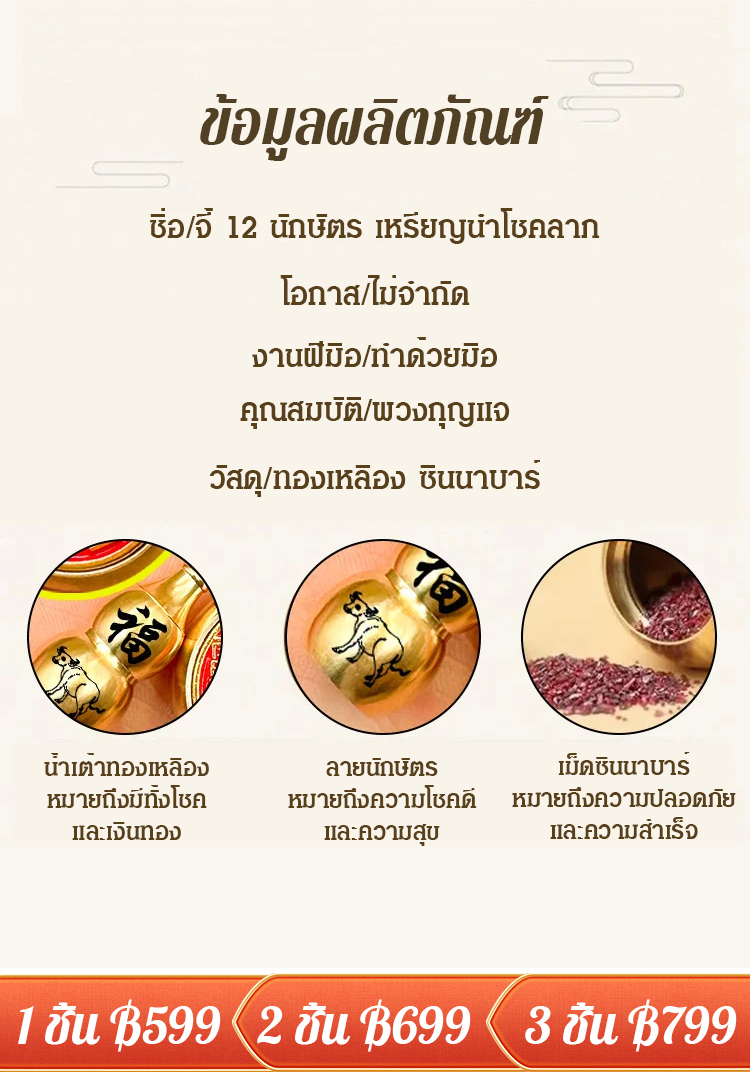 จี้ 12 นักษัตร เหรียญนำโชคลาภ