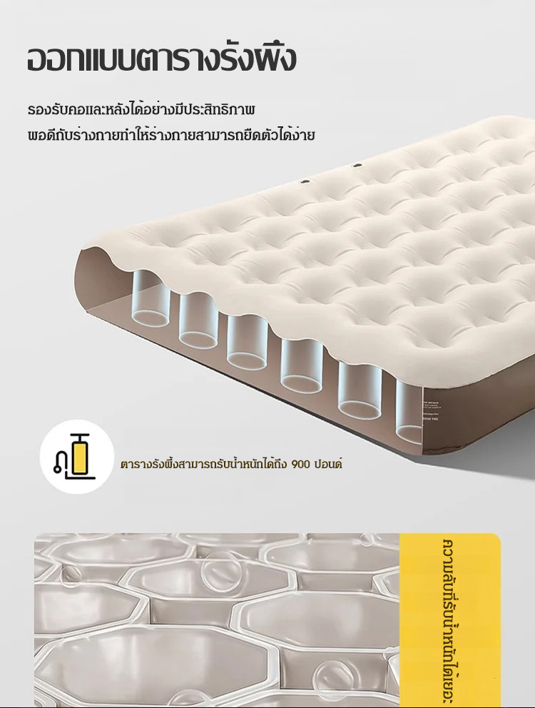 ที่นอนลมอัตโนมัติสำหรับตั้งแคมป์กลางแจ้งแบบพกพา