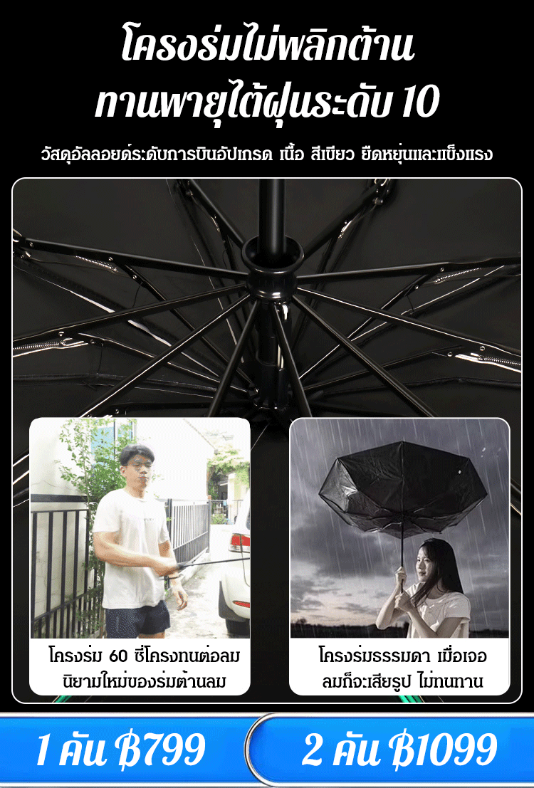 ร่มพับเปิดอัตโนมัติแบบพกพาอเนกประสงค์