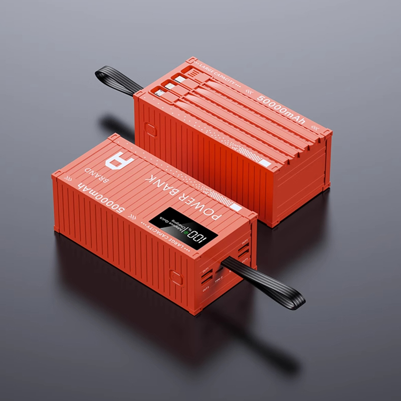 【50000 mAh เล่นได้อย่างสบายใจ】 พาวเวอร์แบงค์ชาร์จเร็ว 66W รูปตู้คอนเทนเนอร์