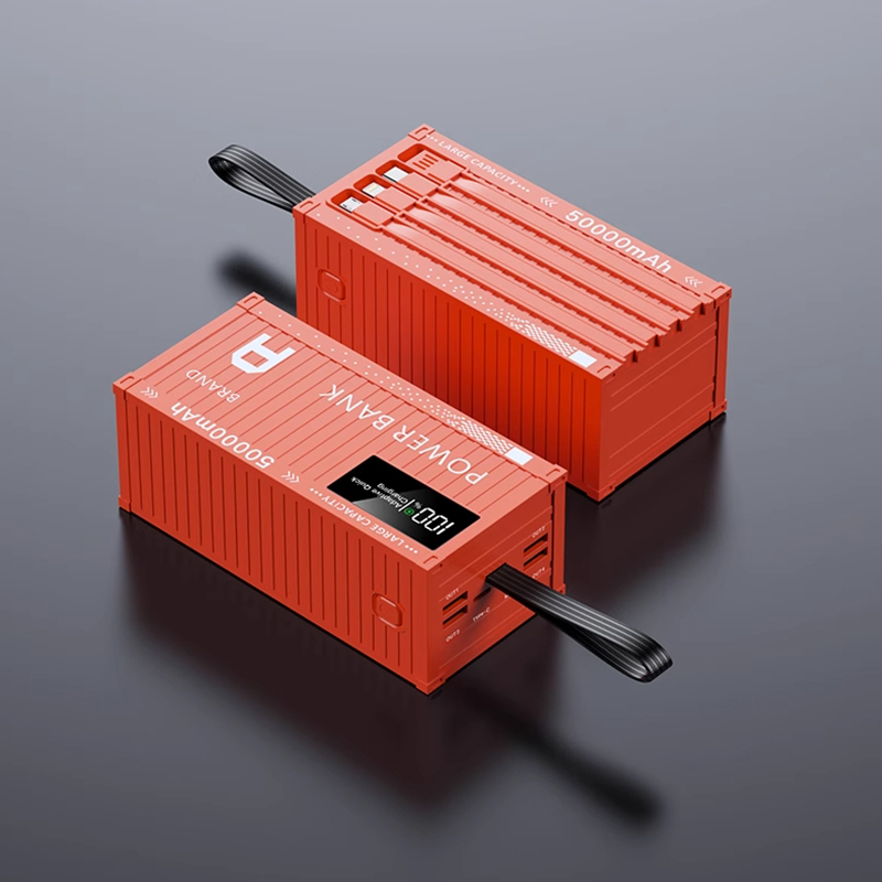 【50000 mAh เล่นได้อย่างสบายใจ】 พาวเวอร์แบงค์ชาร์จเร็ว 66W รูปตู้คอนเทนเนอร์
