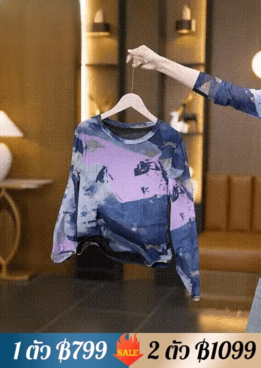 เสื้อยืดคอเต่าผ้าตาข่ายสองชั้นพิมพ์ลายแฟชั่นฟิตตัว